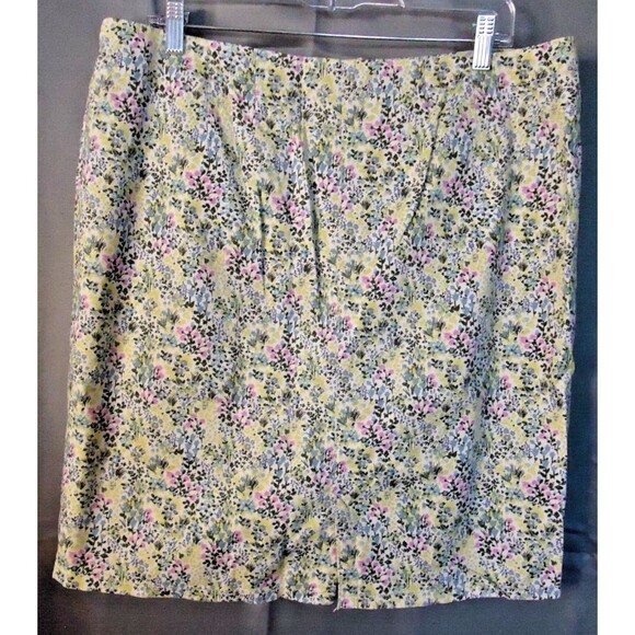 J. Jill Live In Chino Skirt Womens Size 12 Multicolor Ditzy Floral Stretch - Picture 7 of 7